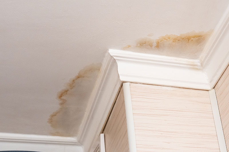 water leak detected inside ceiling